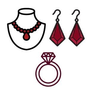 Juego anillo, aretes y collar