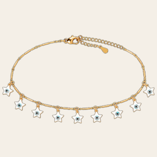 Tobillera Estrellas Blancas