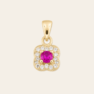Dije Trébol Fucsia