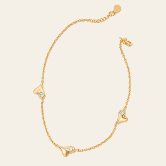 Pulsera Corazones Dorados