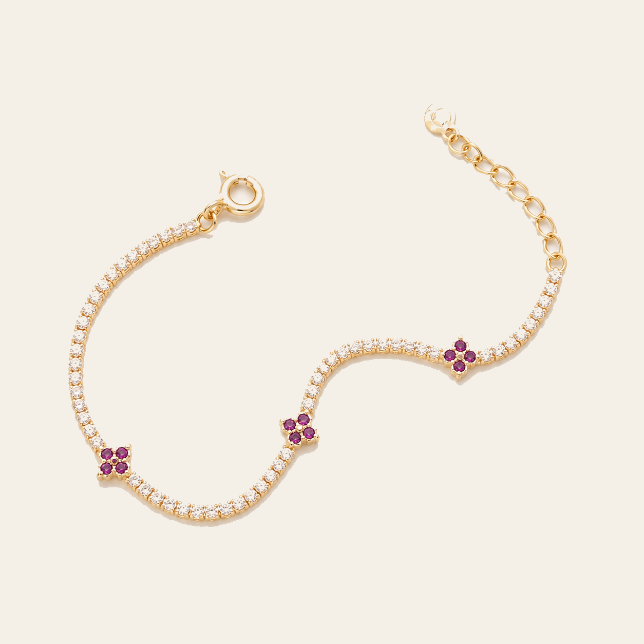 Pulsera Trébol Fucsia