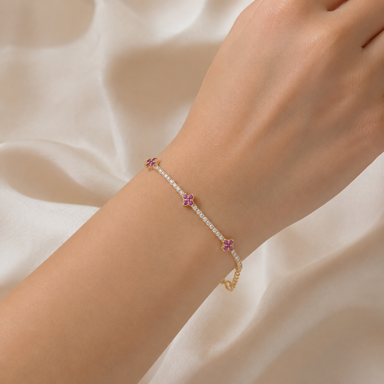 Pulsera Trébol Fucsia - Imagen 2