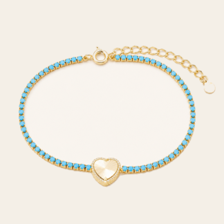 Pulsera Corazón Halo Turquesa
