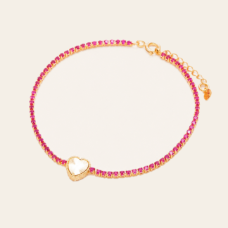 Pulsera Corazón Rayos Fucsia