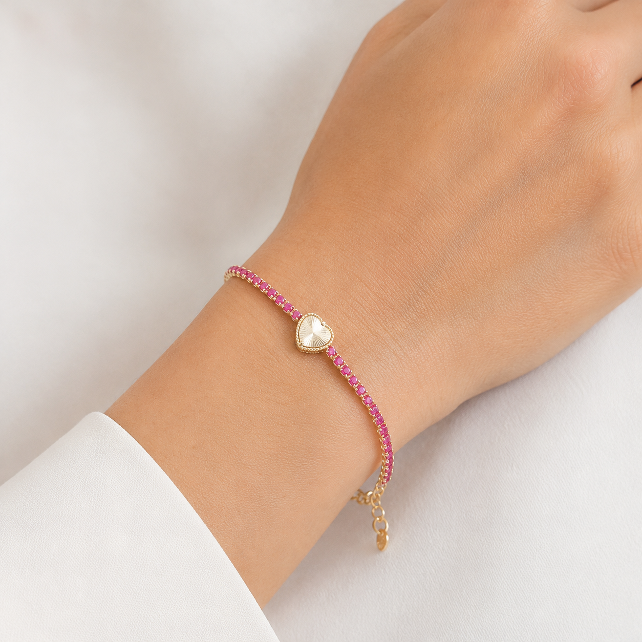 Pulsera Corazón Rayos Fucsia - Imagen 2