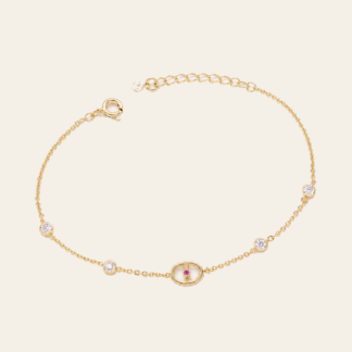 Pulsera Aro y Cristales