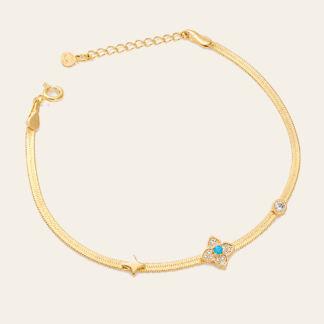 Pulsera Flor Turquesa y Estrella