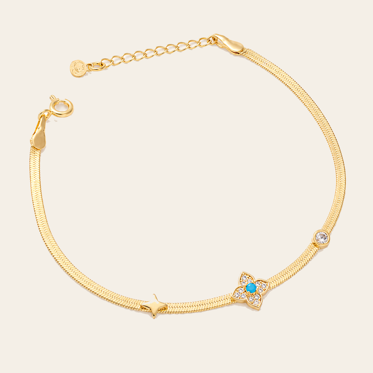 Pulsera Flor Turquesa y Estrella