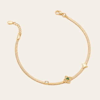 Pulsera Flor Esmeralda y Estrella