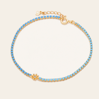 Pulsera Tenis Turquesa y Sol