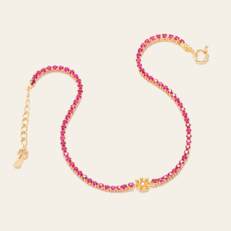 Pulsera Tenis Fucsia y Sol