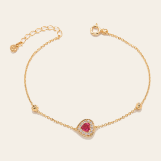 Pulsera Corazón Halo Fucsia