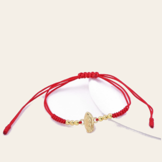 Pulsera Cordón Rojo Medalla Guadalupana