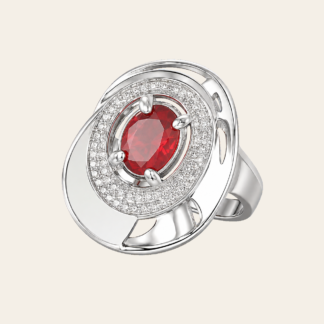 Anillo Rubí Halo