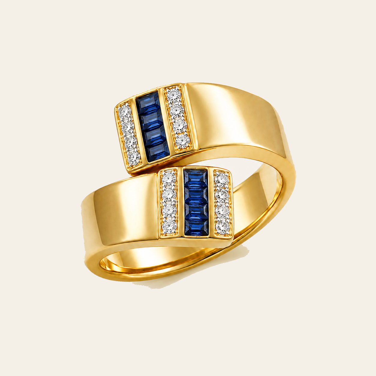 Anillo Zafiro Geométrico