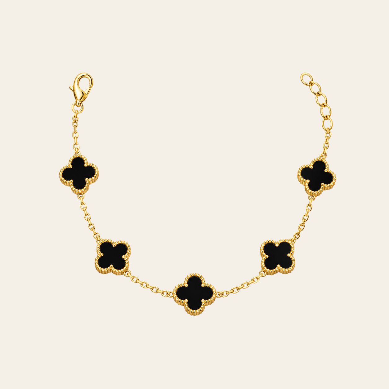 Pulsera Trébol Ónix Negro