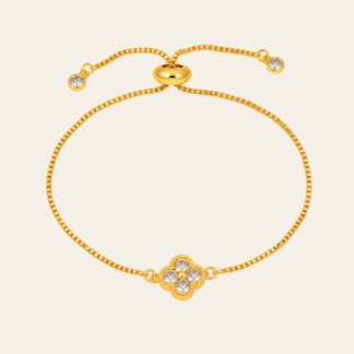Pulsera Trébol de Circonitas Ajustable