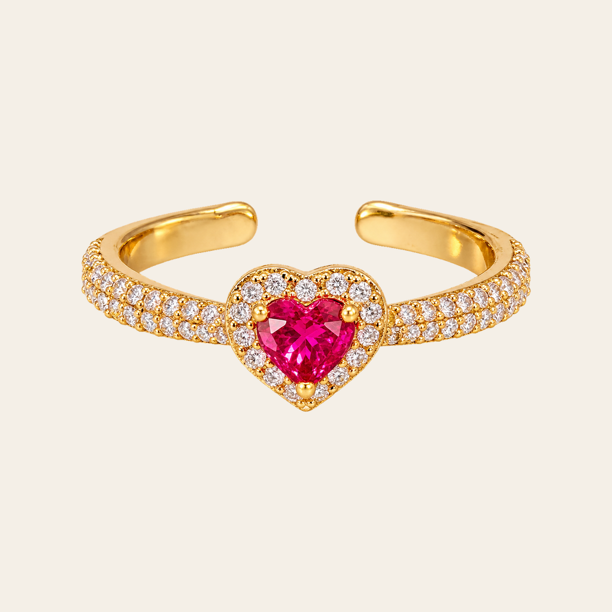 Anillo Corazón Rosa